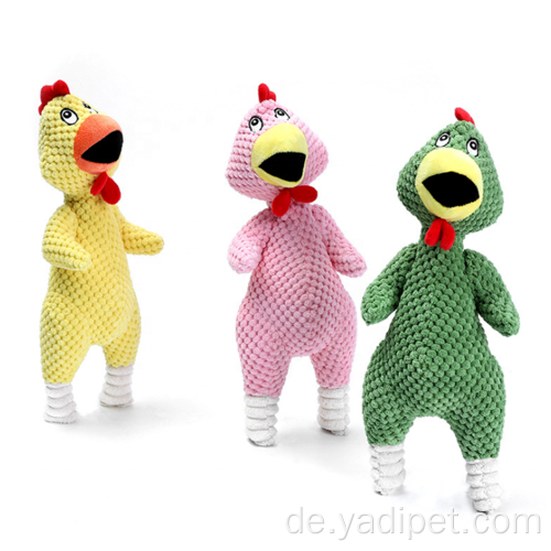 Dreifarbiges Plüschtier mit Hühnchen-Hundekauen